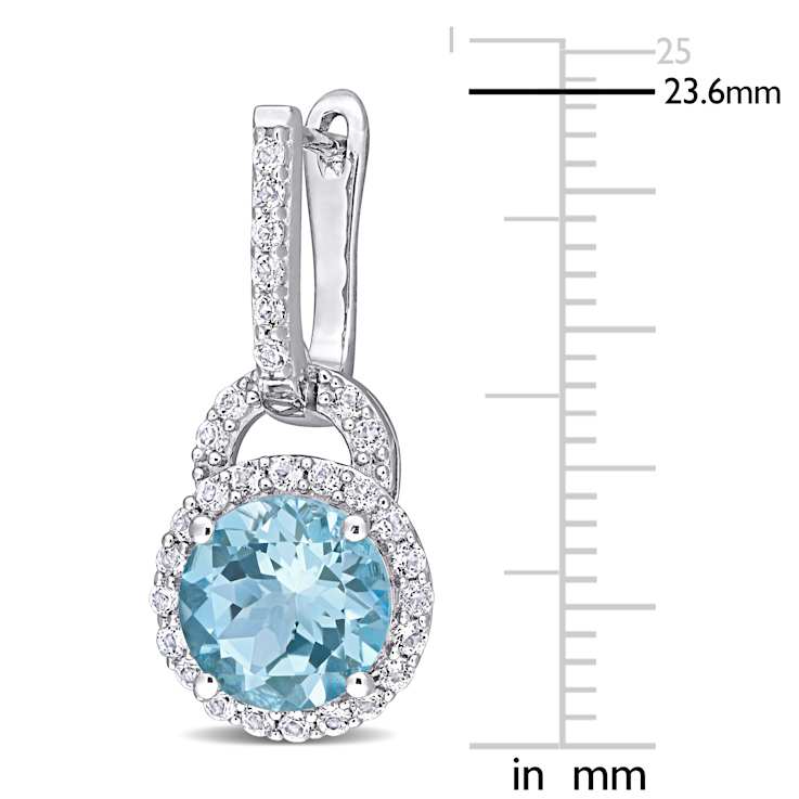 5.63ctw White Topaz and Sky Blue Topaz Earrings in Sterling Silver