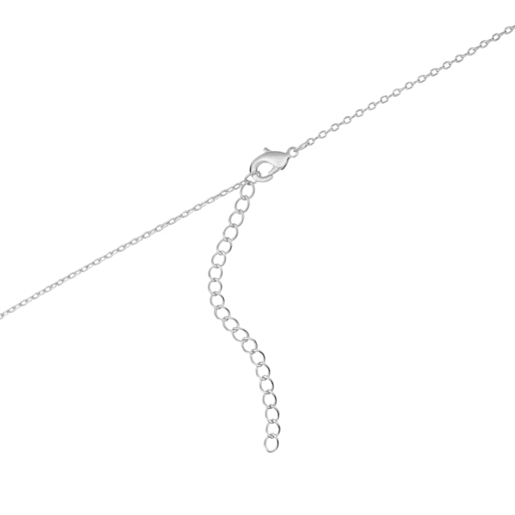 Initial M Bow CZ Necklace In Sterling Silver 0.23ctw