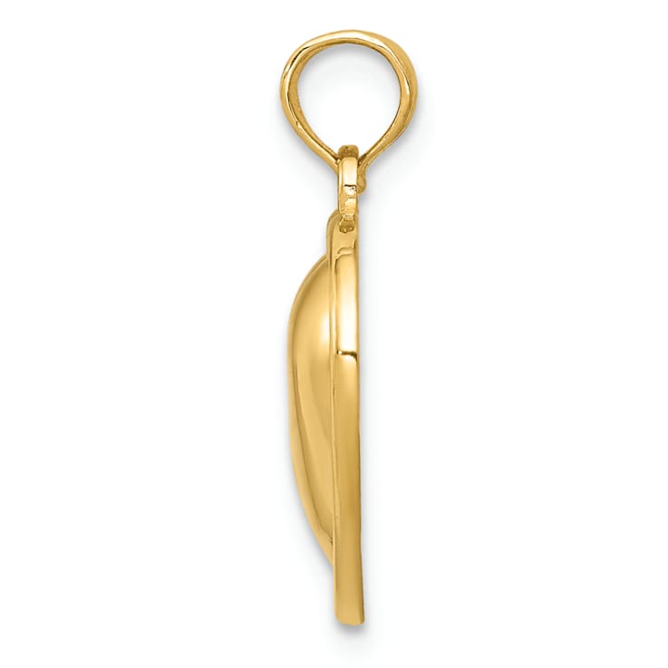 14k Yellow Gold Polished Domed Heart Pendant