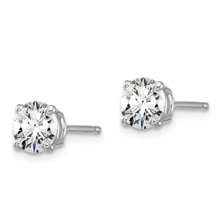 Certified White Lab-Grown Diamond G-H SI 14k White Gold 4-Prong Stud
Earrings 1.00ctw