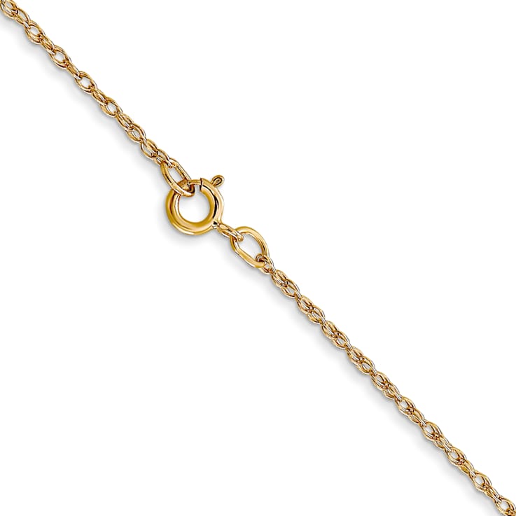 14k Yellow Gold 0.7mm Solid Cable 14 Inch Chain