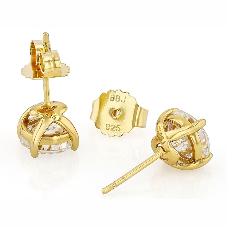 5.00ctw Diamond Simulant Stud Earrings In Sterling Silver