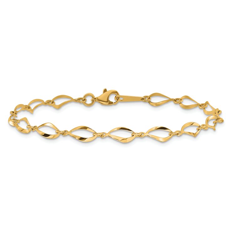 10k Yellow Gold 5mm Polished Fancy Link Bracelet
