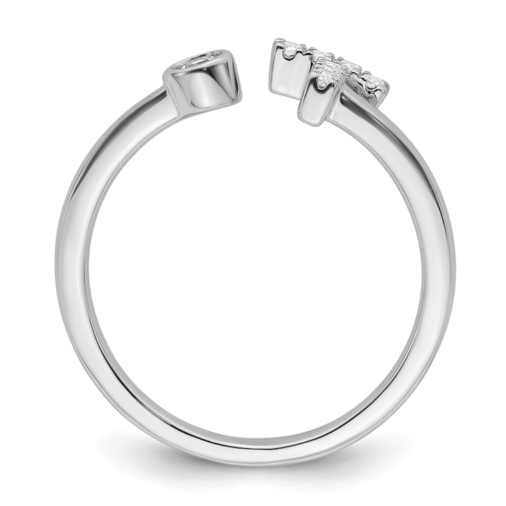 Rhodium Over 14K White Gold Lab Grown Diamond VS/SI GH, Initial T
Adjustable Ring