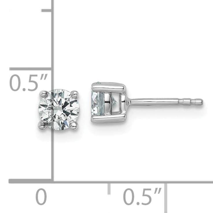 14K White Gold Lab Grown Diamond 1 1/4ctw VS/SI GH 4 Prong Earrings