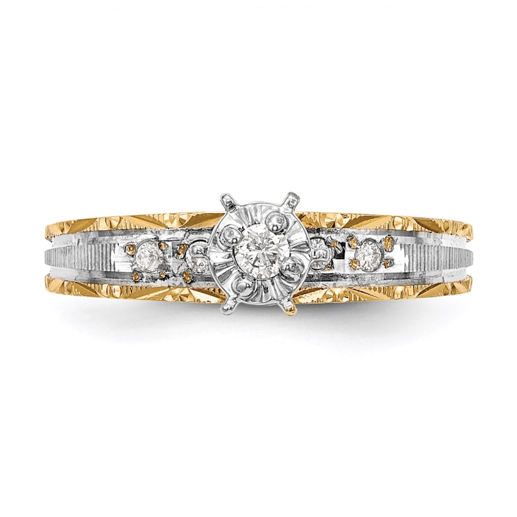 14K Yellow Gold AA Quality Engagement Ring
