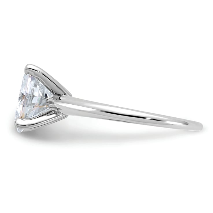 Rhodium Over 14K White Gold 3 ct. D E F Pure Light Oval Moissanite
Solitaire Ring