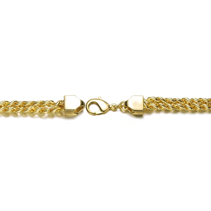 Mesh Link Bracelet In 14K Gold Over Brass