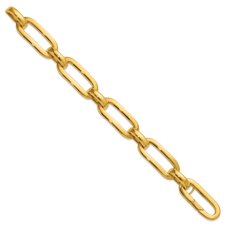 18K Yellow Gold Polished Oval Link 7.5 inch Bracelet