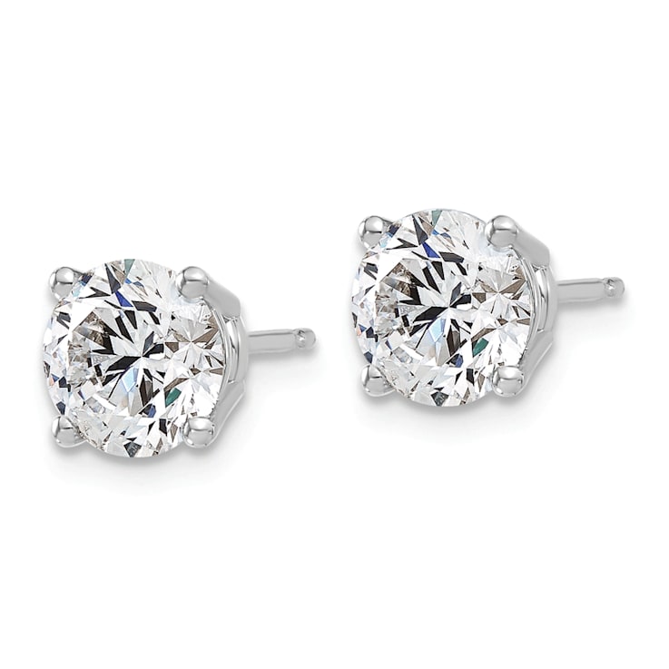 Rhodium Over 14K Gold Certified Lab Grown Diamond 3ct. VS/SI GH+,
4-Prong Earrings