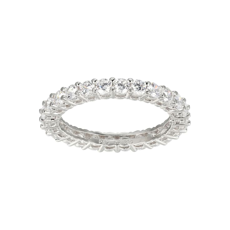 White Cubic Zirconia Platinum Over Sterling Silver Ring 2.80ctw