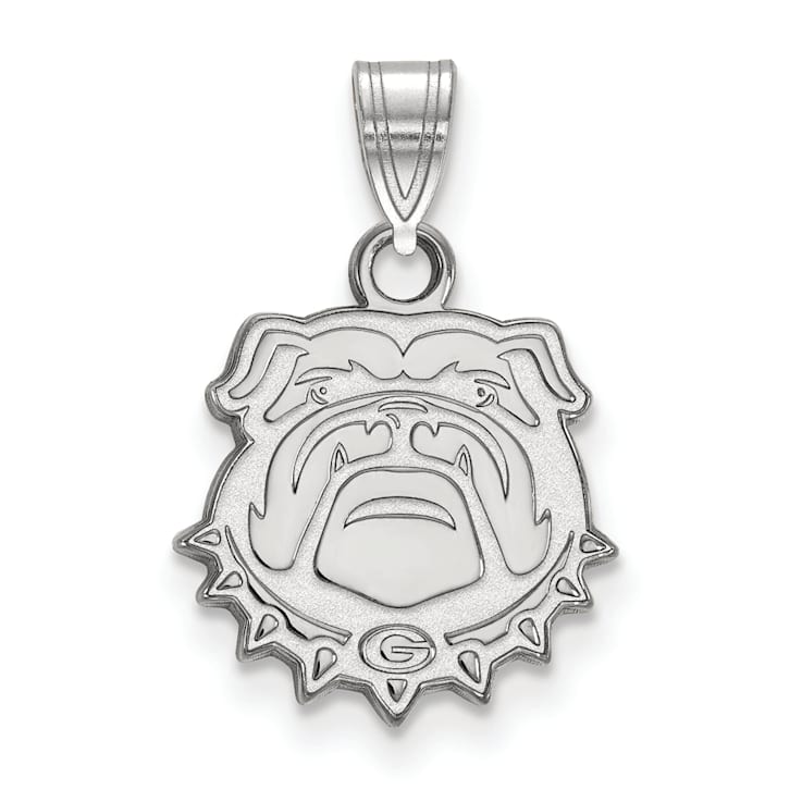 Rhodium Over Sterling Silver LogoArt University of Georgia Small Pendant
