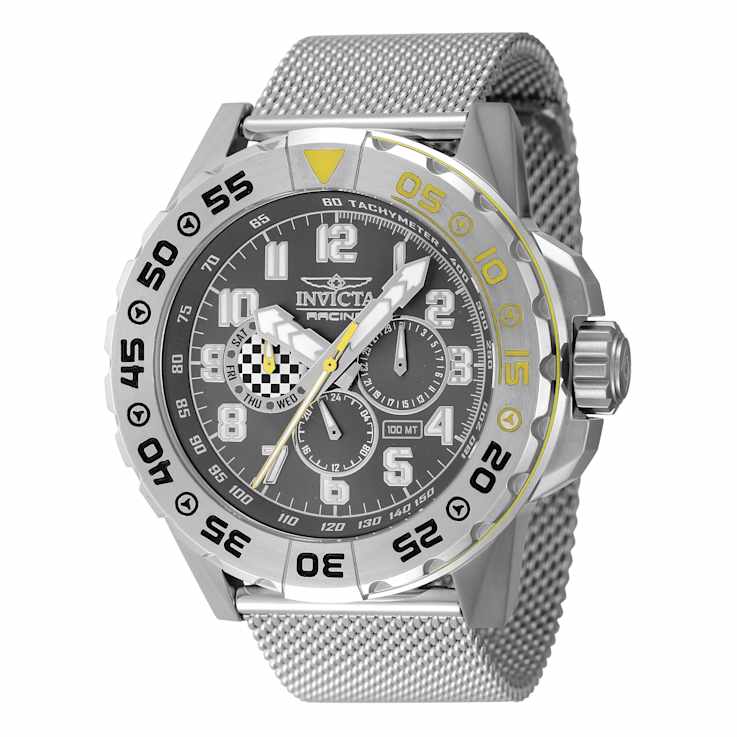 Invicta Racing 48mm Gunmetal Dial Yellow Accented Bezel Stainless Steel
Quartz Watch