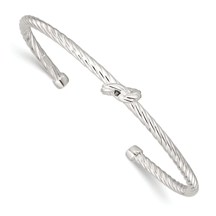 Sterling Silver Twisted Knot Cuff Bracelet