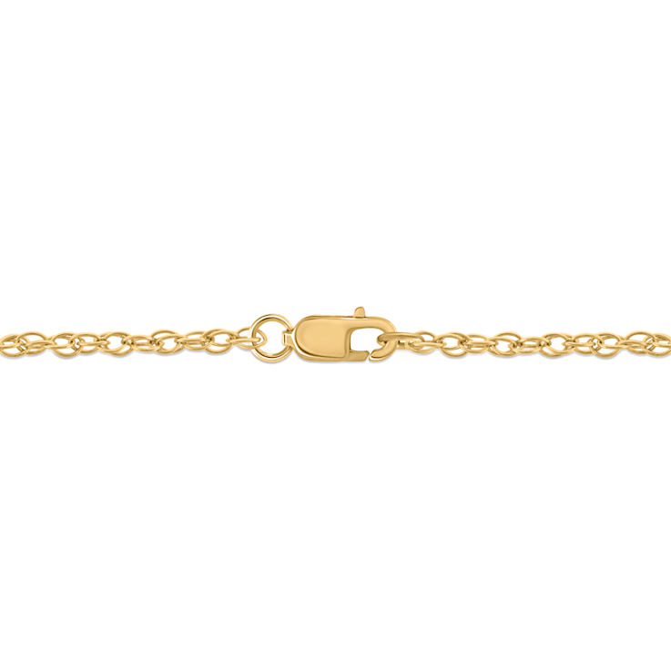 White Diamond Accent 10k Yellow Gold H Initial Pendant With 18” Rope Chain