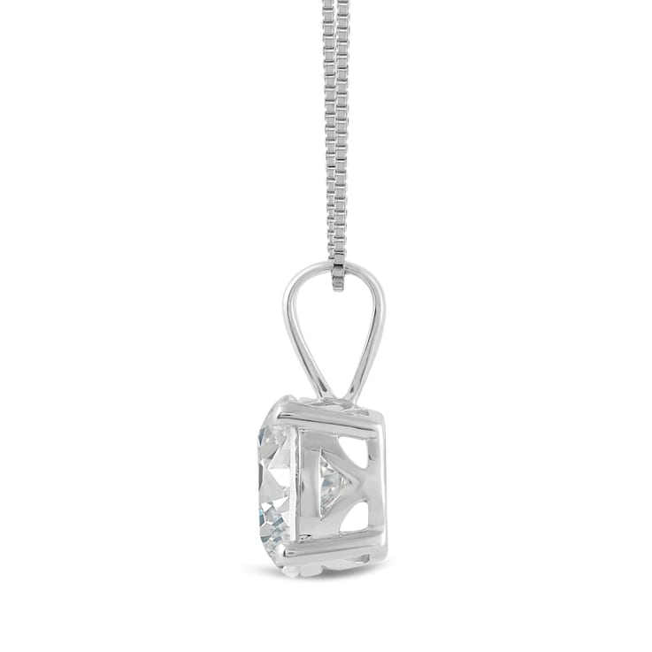 White Cubic Zirconia 14k White Gold Pendant With Chain 2.00ctw