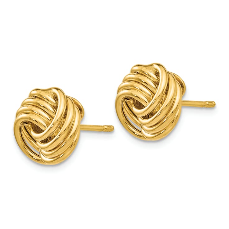 14k Yellow Gold Polished 11mm Fancy Stud Earrings