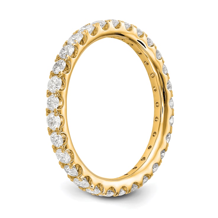 14K Yellow Gold Lab Grown Diamond SI1/SI2, G H I, Eternity Band
