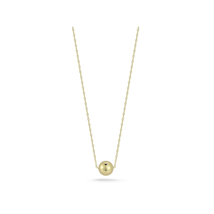 Bellissima Gold 14K Yellow Gold 6mm Ball Pendant Necklace
