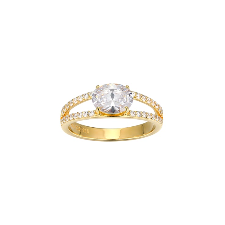 White Cubic Zirconia 18K Gold Over Sterling Silver Ring 2.28ctw