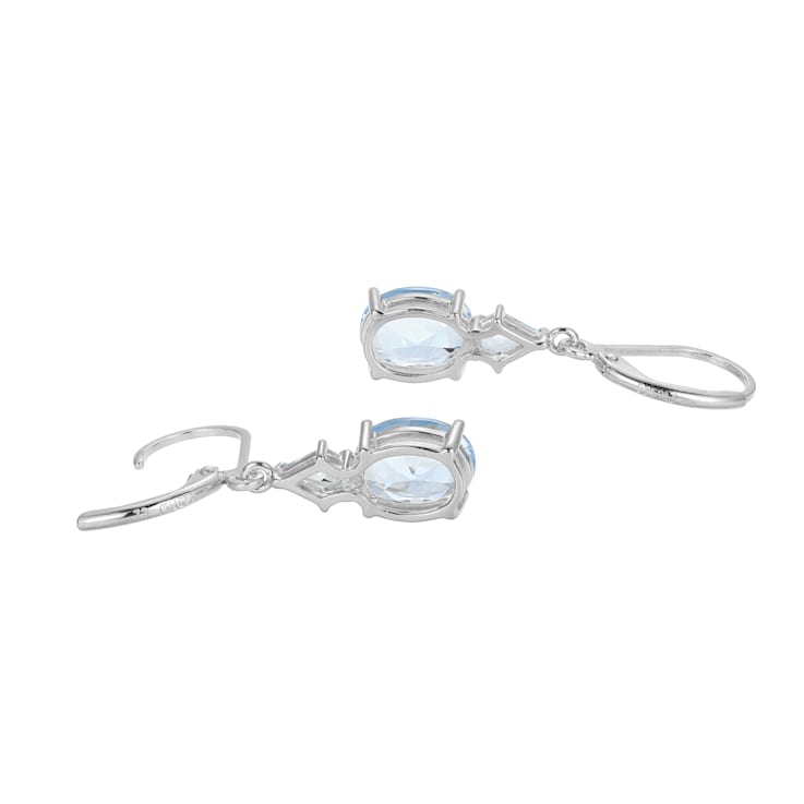 Lab Created Blue Spinel Platinum Over Sterling Silver March Birthstone
Earrings 3.58ctw