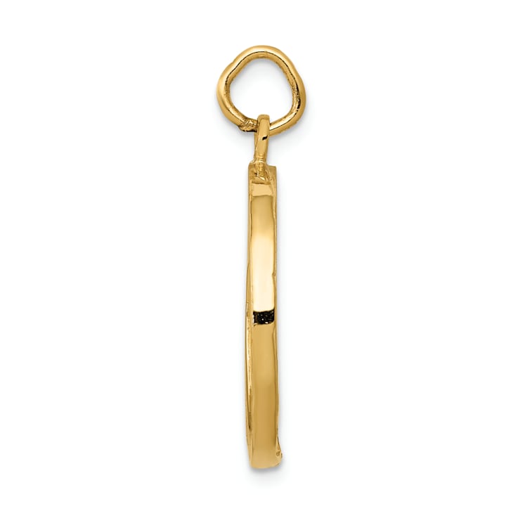 14k Yellow Gold Textured Chicago Skyline Charm Pendant