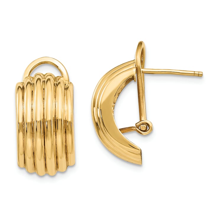 14k Yellow Gold Polished Fancy Stud Earrings