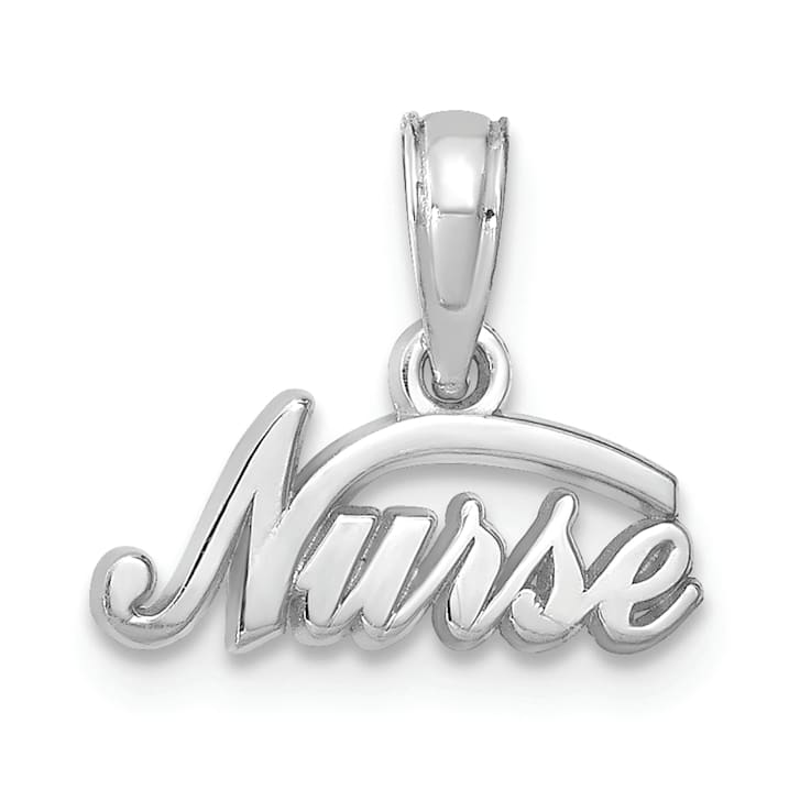 Rhodium Over 14k White Gold Nurse Pendant