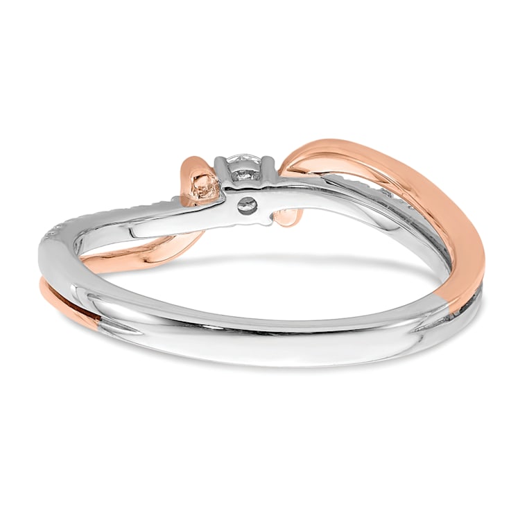 14K Two-tone White and Rose Gold First Promise Diamond Promise Ring 0.20ctw