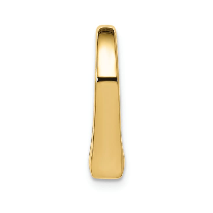14k Yellow Gold 3D Polished Heart Chain Slide Pendant