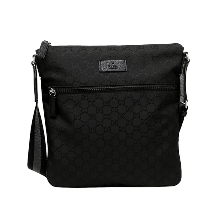 大切な Web Guccissima GG Unisex Gucci Black Bag Messenger Canvas バッグ