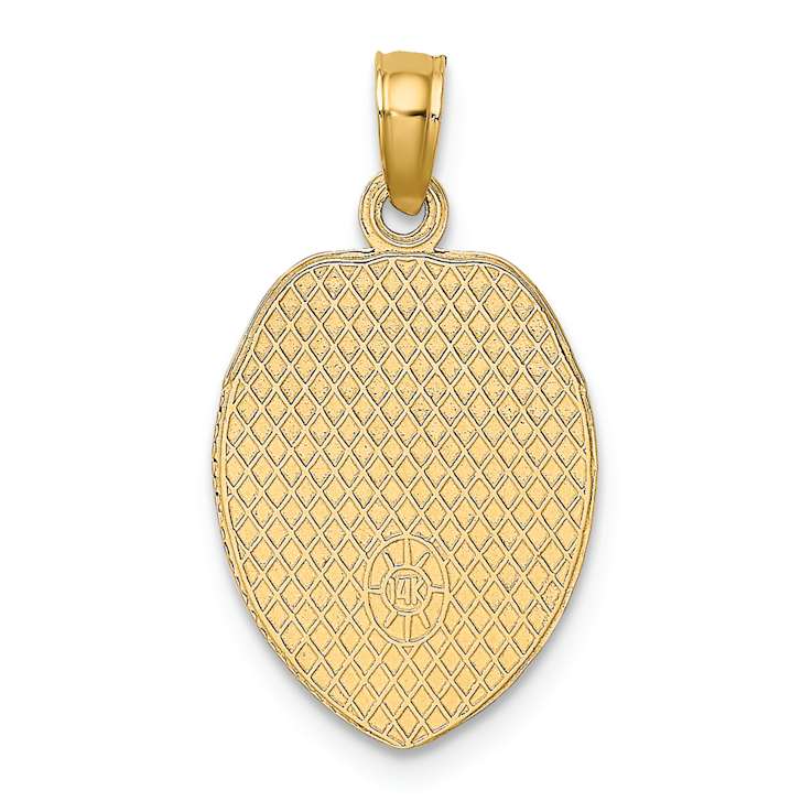 14k Yellow Gold Textured Police Officer Badge Pendant