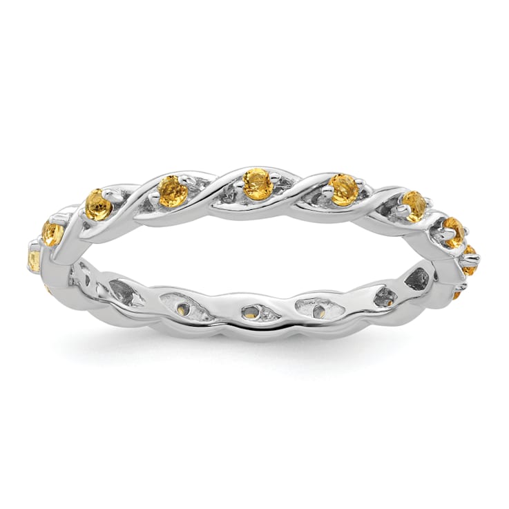 Sterling Silver Stackable Expressions Citrine Eternity Ring Sterling Silver Stackable Expressions Citrine Eternity Ring