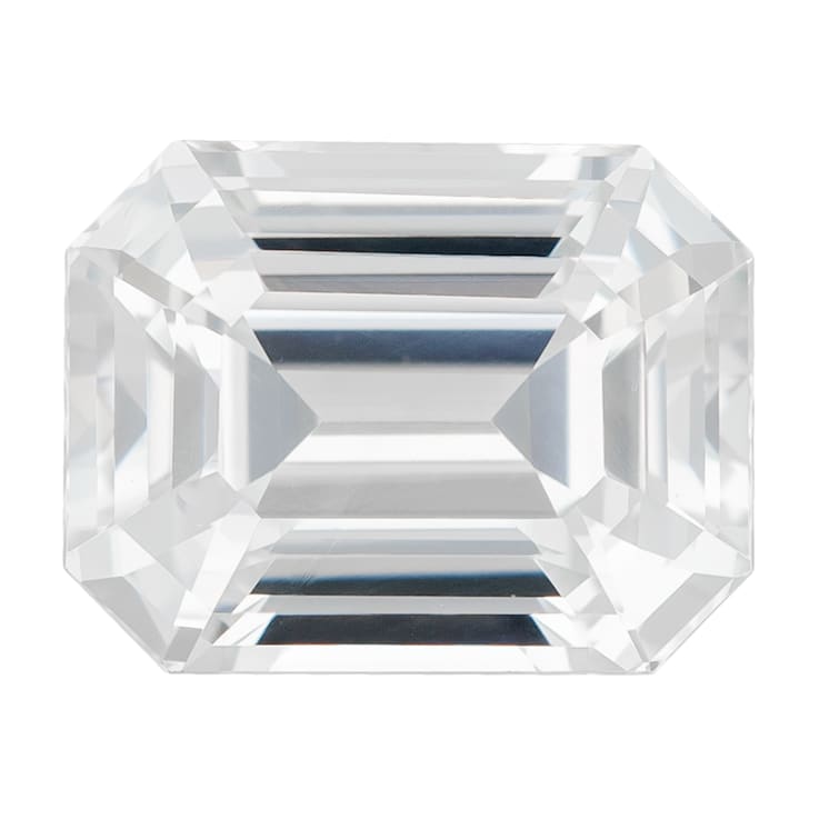 White Sapphire Loose Gemstone 8.84x6.82mm Emerald Cut 3.08ct