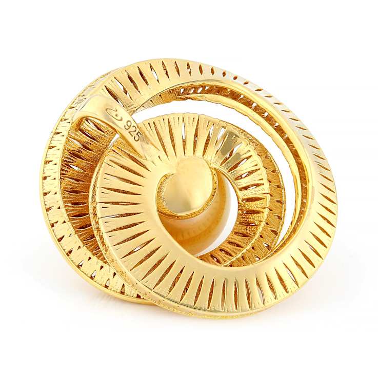 Golden South Sea Pearl Pendant In 18K Gold Over Sterling Silver