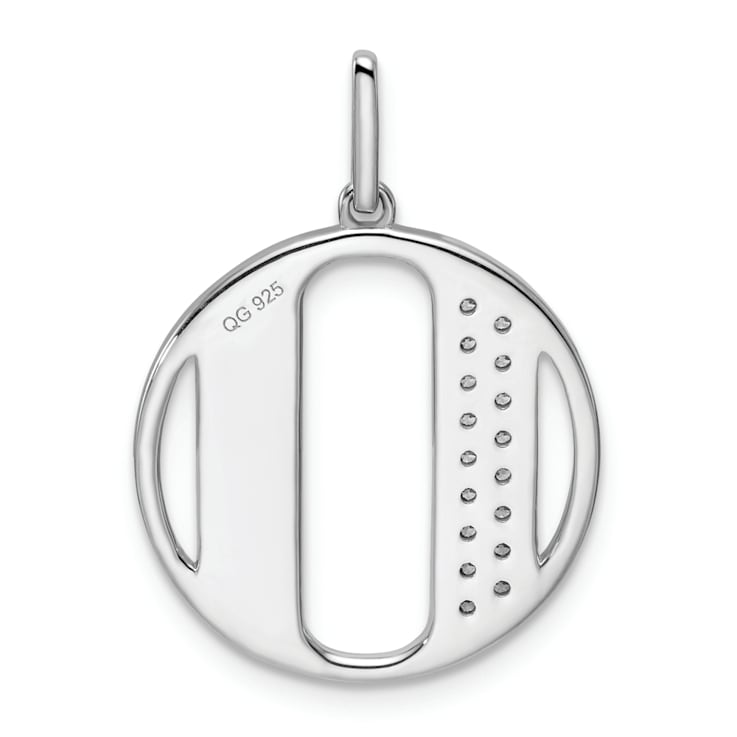 14K White Gold Gatsby Diamond Initial O Charm