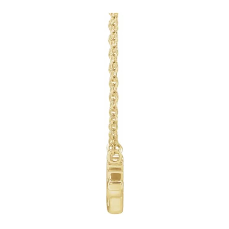 14K Yellow Gold Lowercase Script gigi Necklace, 18 Inches.