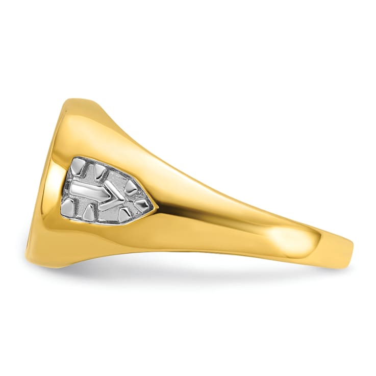 10K Yellow Gold Men's with White Rhodium and Lab Created Sapphire
Masonic Ring