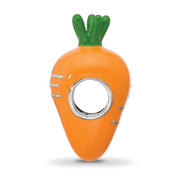 Sterling Silver Enamel Carrot Bead