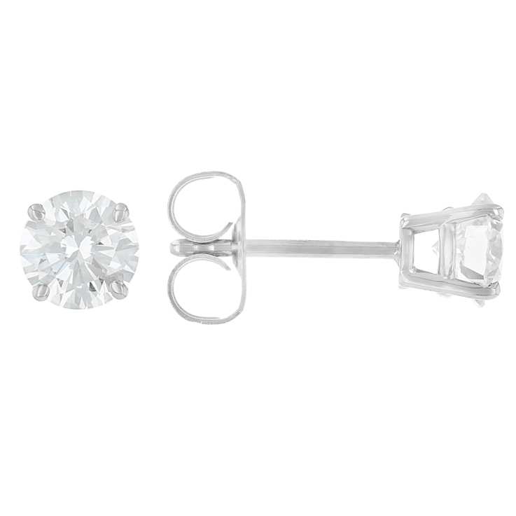 Lab-Grown Diamond Stud Earrings In 14K White Gold 0.75ctw