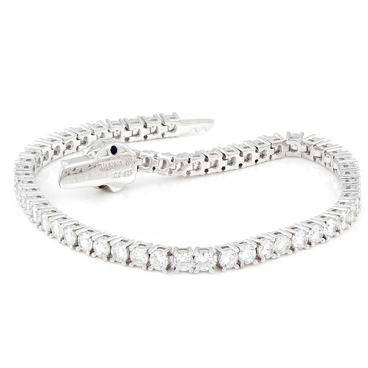 CZ Tennis Bracelet In Platinum-Enhanced Sterling Silver 10.81ctw