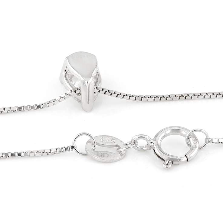 Pear Shape Lab-Grown Diamond Slide Pendant In Sterling Silver 0.50ctw