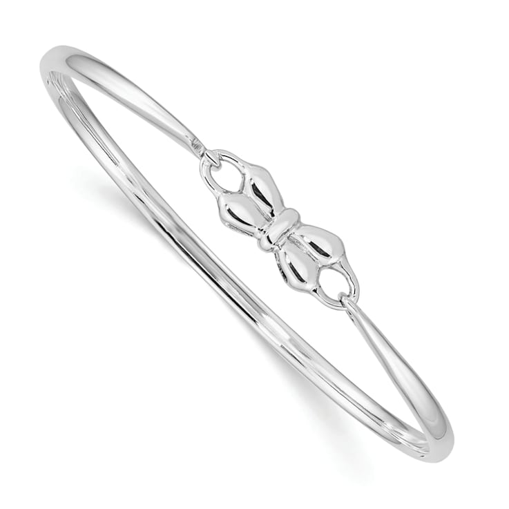 Sterling Silver Bow Baby Bangle Bracelet