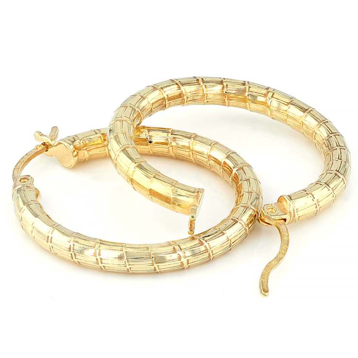 Everyday Diamond-Cut Hoop Earrings In 18K Gold Over Sterling Silver