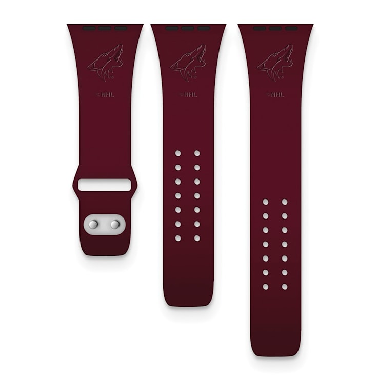 Gametime NHL Arizona Coyotes Debossed Silicone Apple Watch Band (42/44mm
M/L). Watch not included.