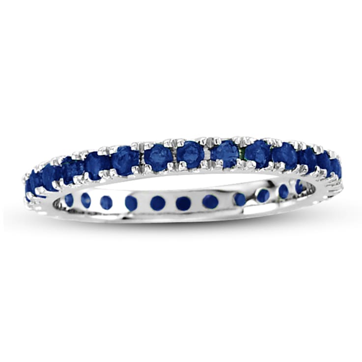 0.75ctw Sapphire Eternity Band Ring in 14k White Gold