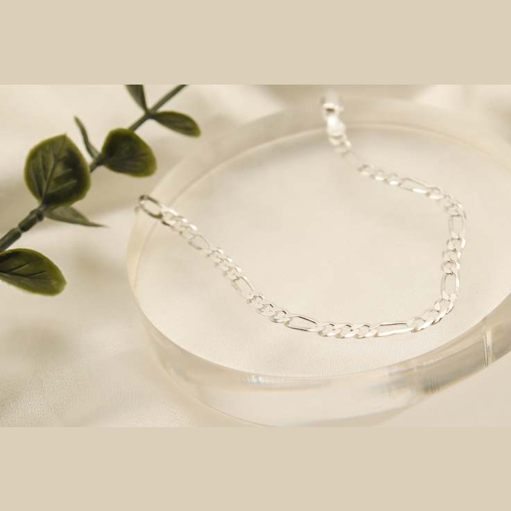 Figaro Chain Necklace In Sterling Silver