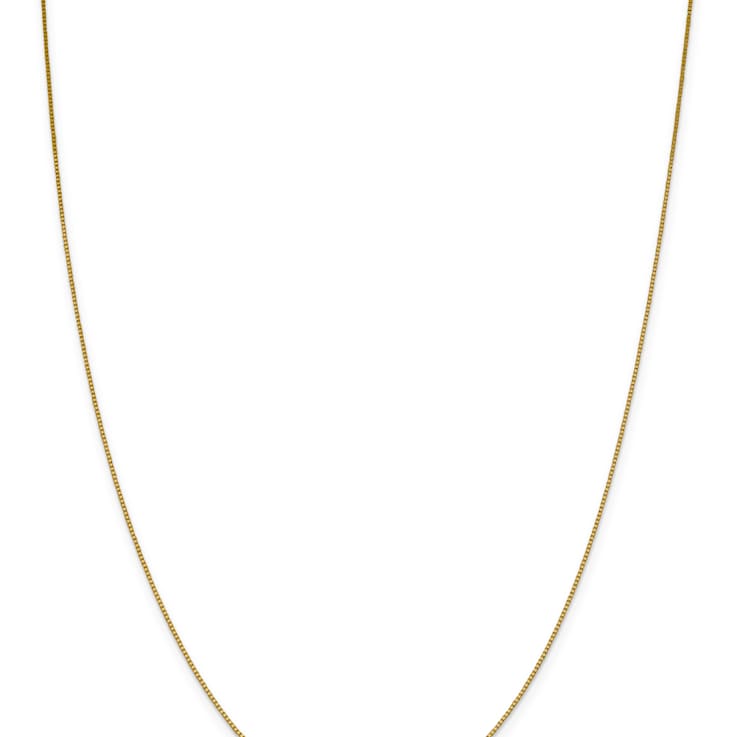 18K Yellow Gold 0.7mm Solid Box 24 Inch Chain