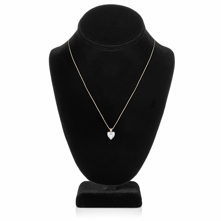 White Cubic Zirconia 14k Yellow Gold Pendant With Chain 2.00ctw