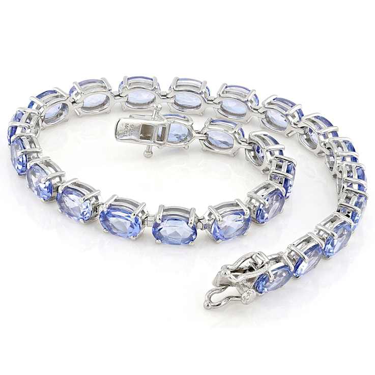 Blue Topaz Tennis Bracelet In Sterling Silver 20.25ctw